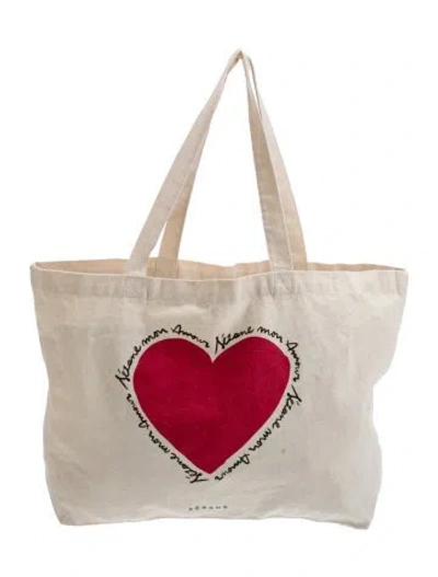 Pre-owned Sézane Canvas Tote In Neutral