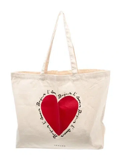 Pre-owned Sézane Canvas Tote In Neutral
