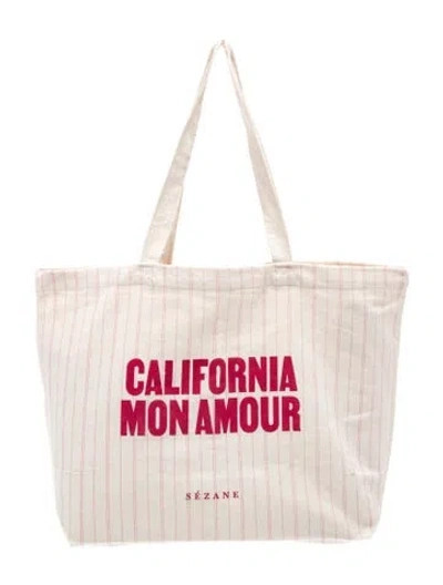Pre-owned Sézane Canvas Tote In Neutral