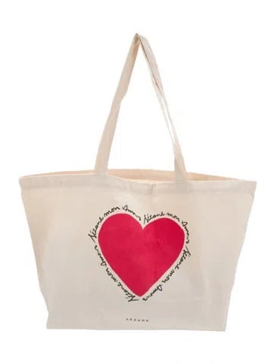 Pre-owned Sézane Canvas Tote In Neutral