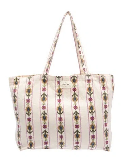 Pre-owned Sézane Canvas Tote In Neutral