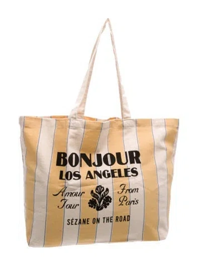 Pre-owned Sézane Canvas Tote In Neutral