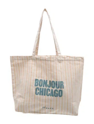 Pre-owned Sézane Canvas Tote In Neutral