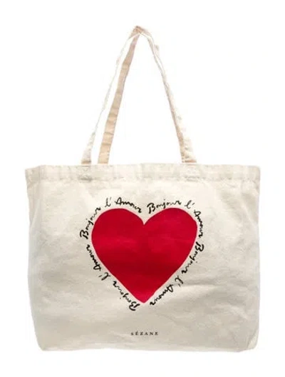 Pre-owned Sézane Canvas Tote In Neutral