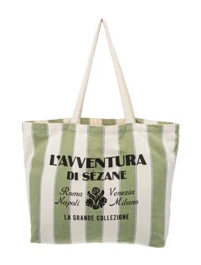 Pre-owned Sézane Canvas Tote In Neutral