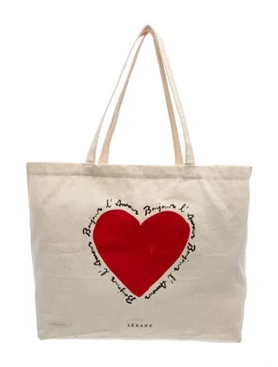 Pre-owned Sézane Canvas Tote In Neutral