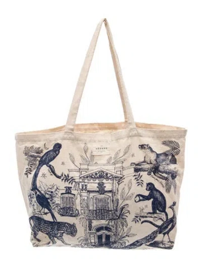 Pre-owned Sézane Canvas Tote In Neutral
