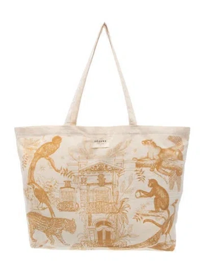 Pre-owned Sézane Canvas Tote In Neutral