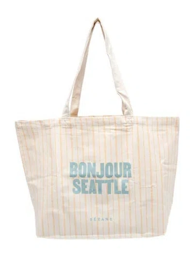 Pre-owned Sézane Canvas Tote In Neutral