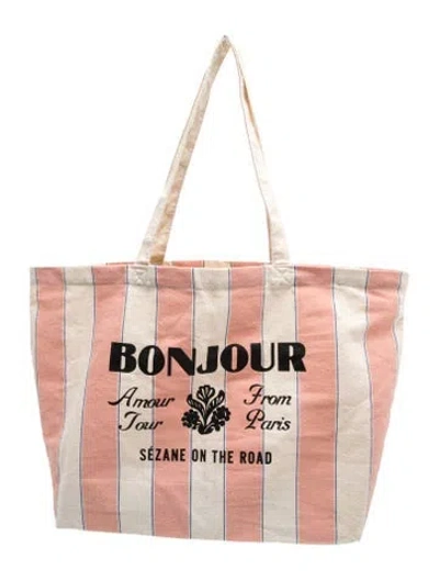Pre-owned Sézane Canvas Tote In Neutral
