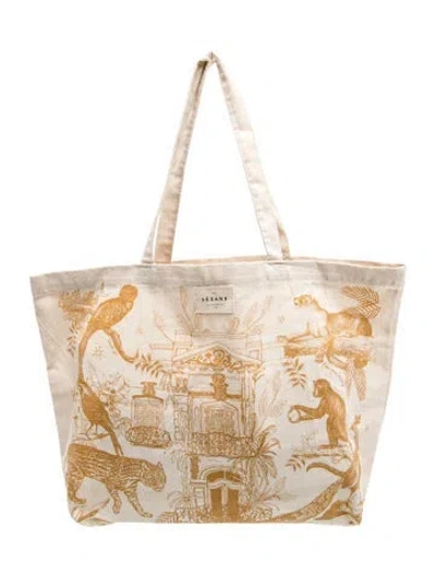 Pre-owned Sézane Canvas Tote In Neutral