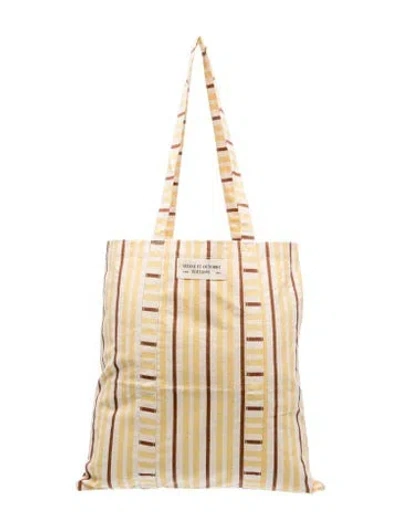 Pre-owned Sézane Canvas Tote In Neutral