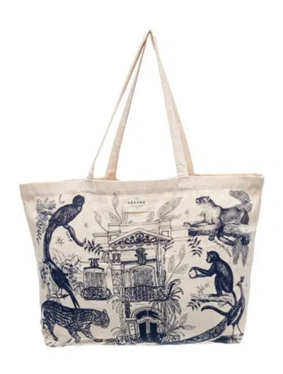 Pre-owned Sézane Canvas Tote In Neutral