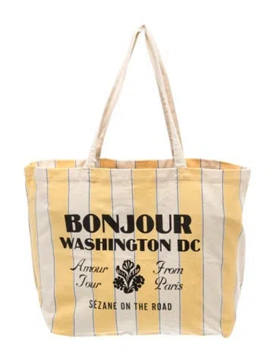 Pre-owned Sézane Canvas Tote In Neutral