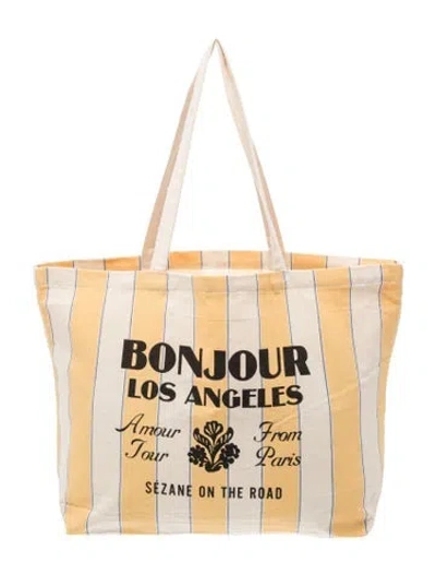 Pre-owned Sézane Canvas Tote In Neutral
