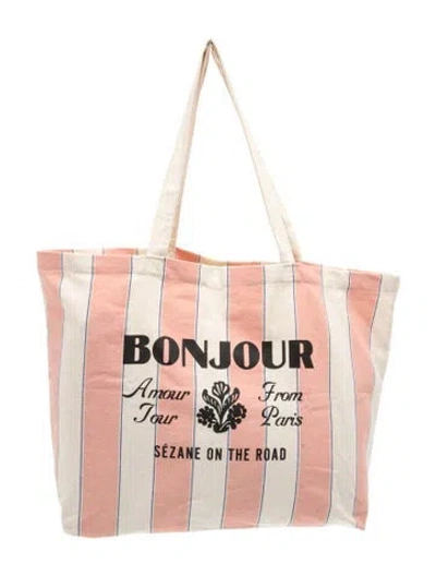 Pre-owned Sézane Canvas Tote In Neutrals
