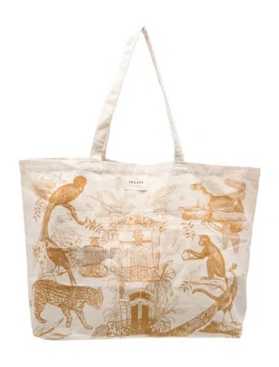 Pre-owned Sézane Canvas Tote In Neutrals