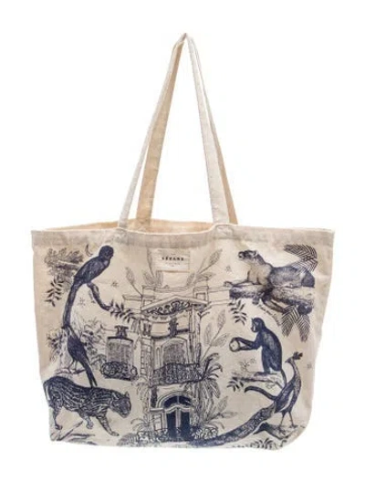 Pre-owned Sézane Canvas Tote In Neutrals