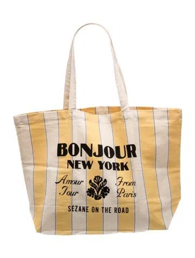Pre-owned Sézane Canvas Tote In Neutrals