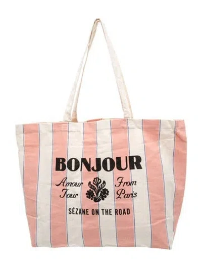 Pre-owned Sézane Canvas Tote In Neutrals