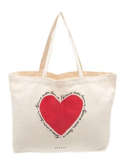 Pre-owned Sézane Canvas Tote In Neutrals