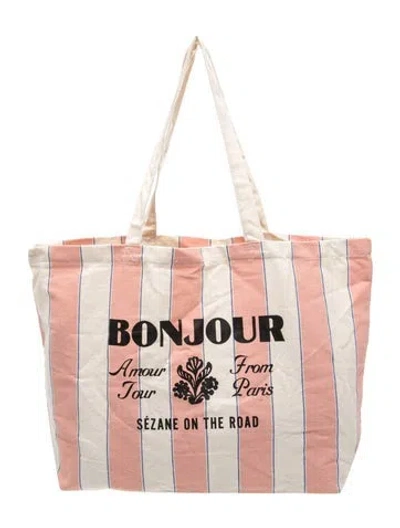Pre-owned Sézane Canvas Tote In Neutrals