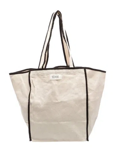 Pre-owned Sézane Canvas Tote In Neutrals
