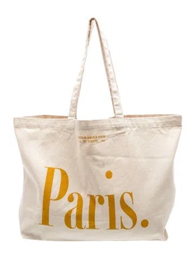 Pre-owned Sézane Canvas Tote In Neutrals