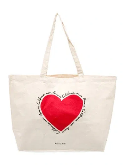 Pre-owned Sézane Canvas Tote In Neutrals