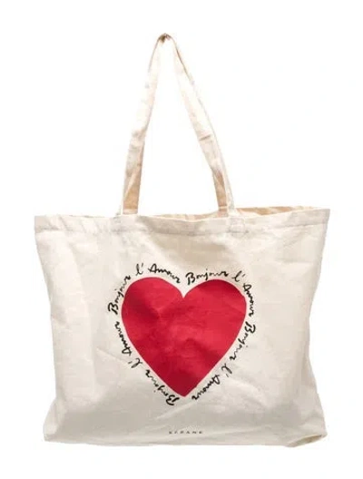 Pre-owned Sézane Canvas Tote In Neutrals