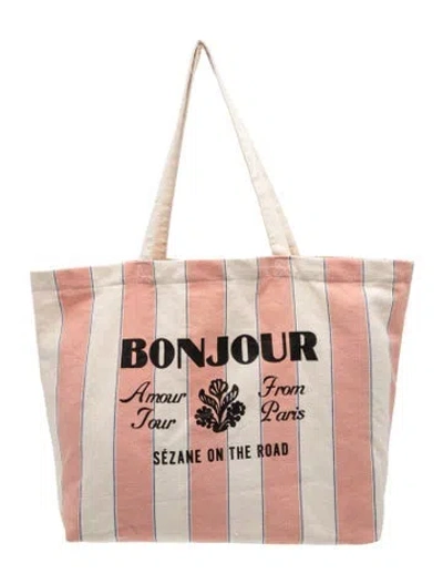 Pre-owned Sézane Canvas Tote In Neutrals