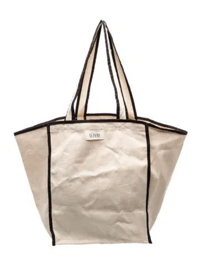 Pre-owned Sézane Canvas Tote In Neutrals