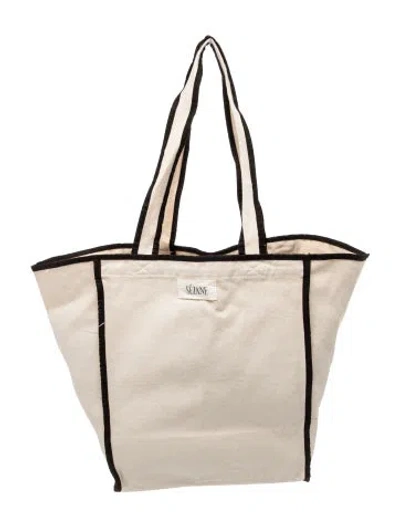 Pre-owned Sézane Canvas Tote In Neutrals
