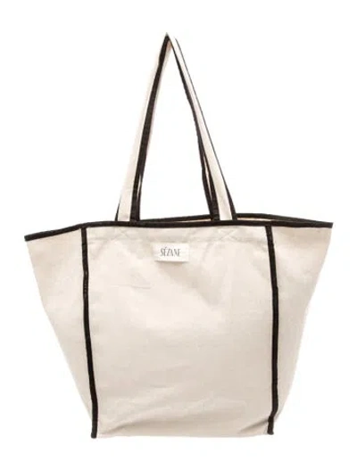 Pre-owned Sézane Canvas Tote In Neutrals