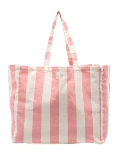 Pre-owned Sézane Canvas Tote In Neutrals/pink