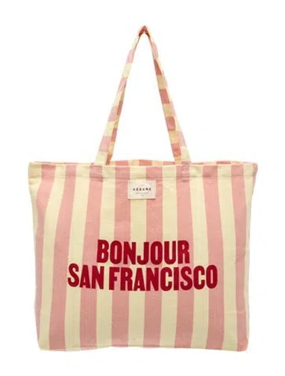 Pre-owned Sézane Canvas Tote In Pink
