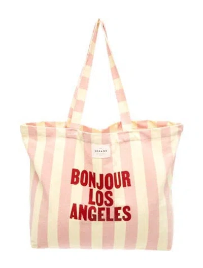Pre-owned Sézane Canvas Tote In Pink