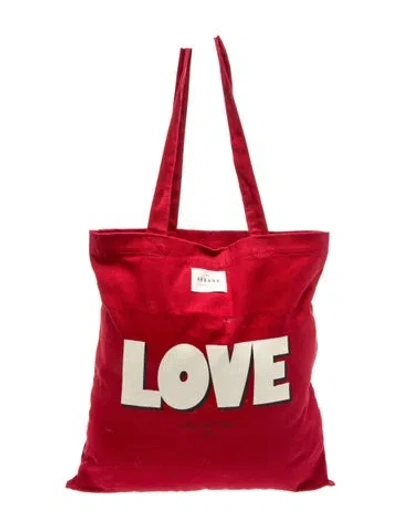 Pre-owned Sézane Canvas Tote In Red