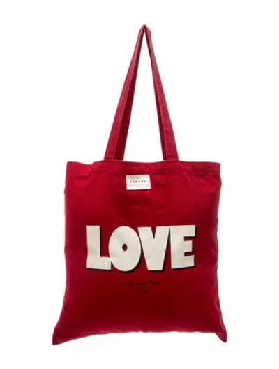 Pre-owned Sézane Canvas Tote In Red