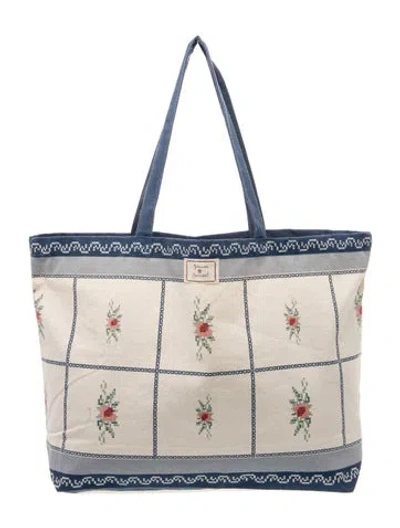 Pre-owned Sézane Canvas Tote In Silver