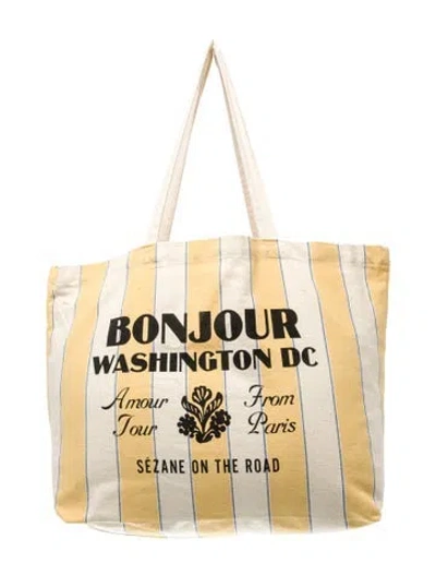 Pre-owned Sézane Canvas Tote In Yellow