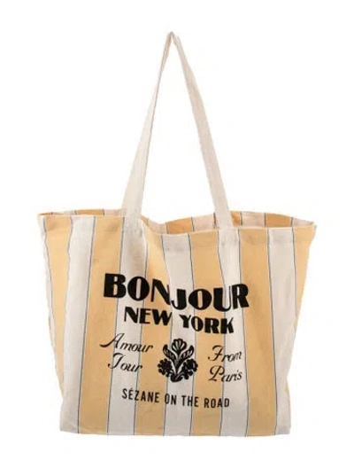 Pre-owned Sézane Canvas Tote In Yellow