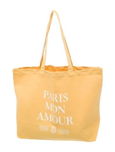 Pre-owned Sézane Canvas Tote In Yellow