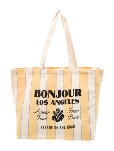 Pre-owned Sézane Canvas Tote In Yellow