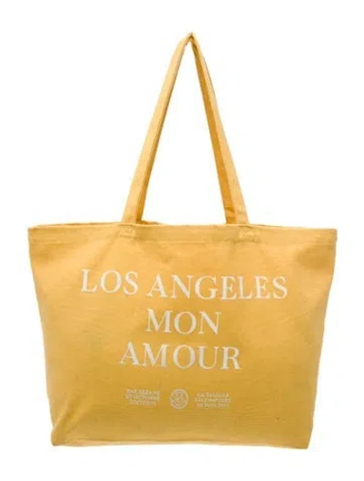 Pre-owned Sézane Canvas Tote In Yellow