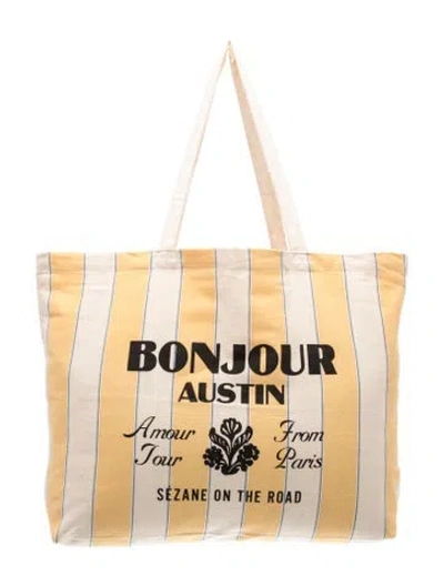 Pre-owned Sézane Canvas Tote In Yellow
