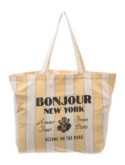 Pre-owned Sézane Canvas Tote In Yellow