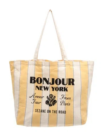Pre-owned Sézane Canvas Tote In Yellow