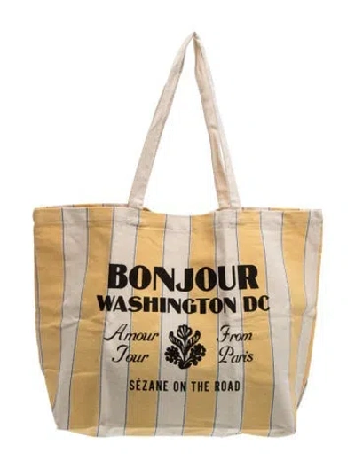Pre-owned Sézane Canvas Tote In Yellow