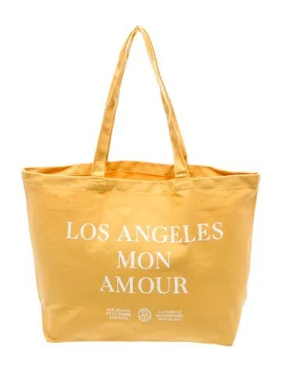 Pre-owned Sézane Canvas Tote In Yellow